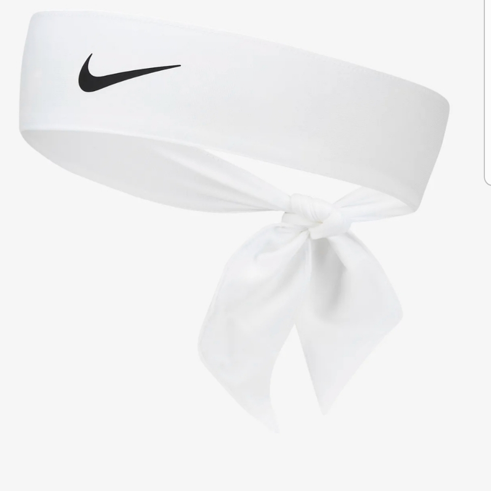 White Nike Dri-FIT Youth tie headbands